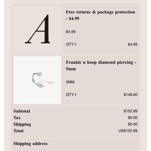 Adornmonde Frankie u hoop diamond piercing